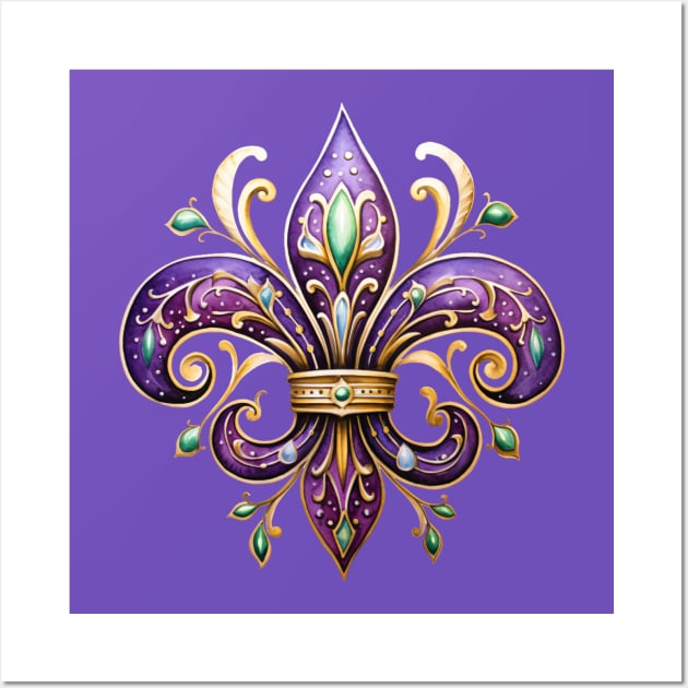 Mardi Gras Fleur de Lis Wall Art by Mimeographics